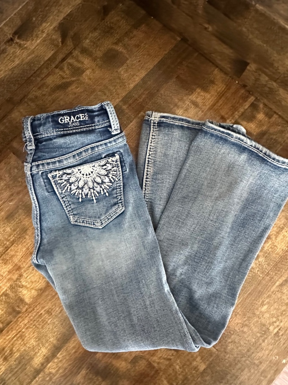Grace Kids' Blue Denim Flare Jeans Size 6x